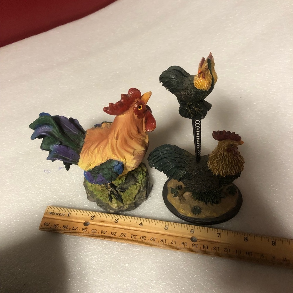 Vintage Rosters collection-3 pieces.Ceramic - Picture 7 of 15